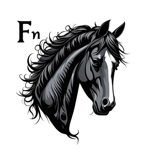 Butterfly Horse F M Letter