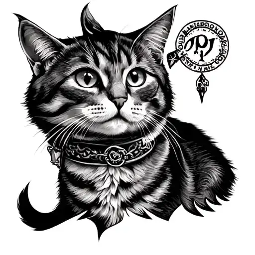 Western Tattoo With Cats