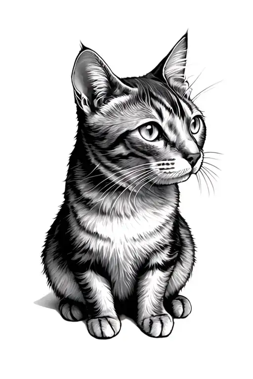 Profile Of Cat Sitting Looking Back