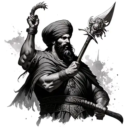 Sikh Warrior Wielding
