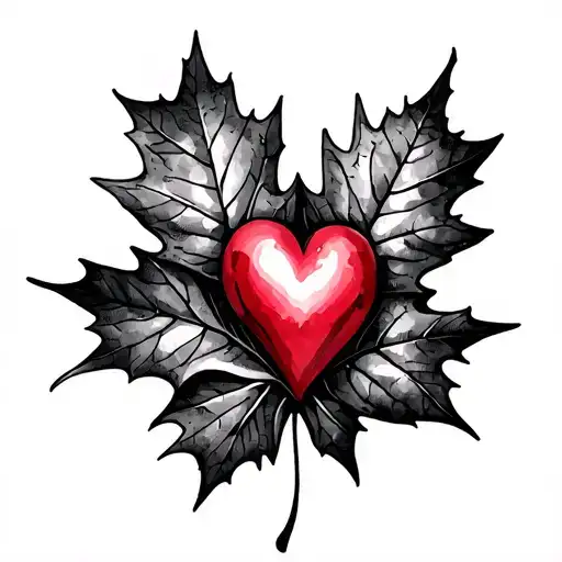 Maple Leaf And Heart