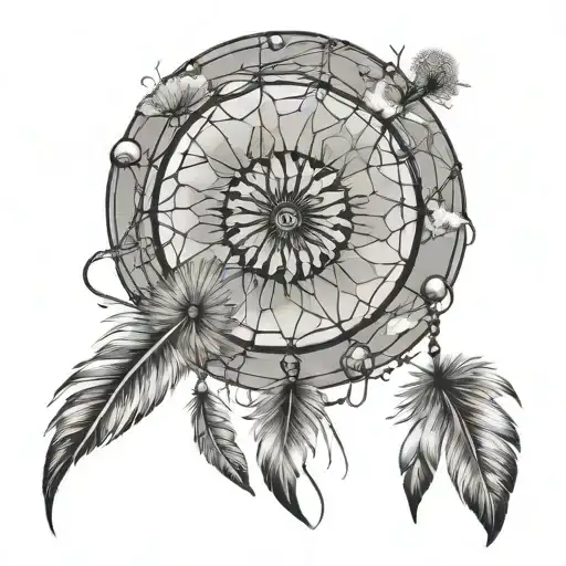 Dandelion Blowing Away To Dream Catcher