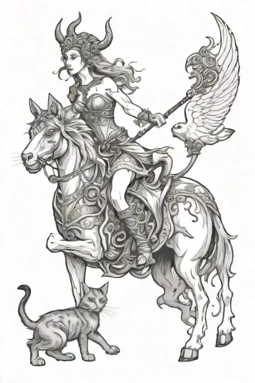 Goddess Freya Pulled By Cat Chariot