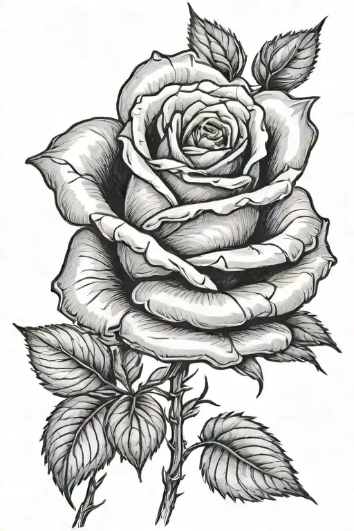 Small Single Rose With Stem Tattoo For The Hand But No Ultra Realism However Some Detail