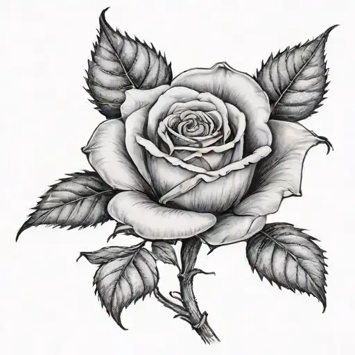 Small Single Rose With Stem Tattoo For The Hand But No Ultra Realism However Some Detail