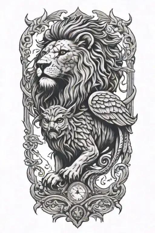 Lion And Owl And Scales