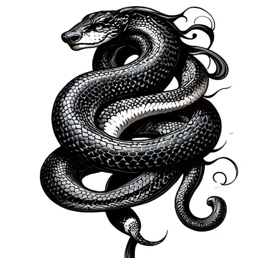 Female Symbol Interwinded With Snake