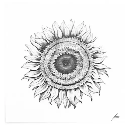 A Sunflower Growing Out Of A Vinyl Record