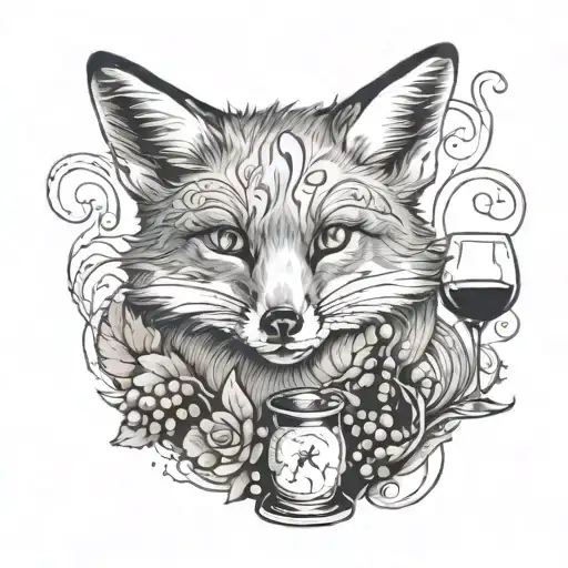A Fox With Wines Swirling Around