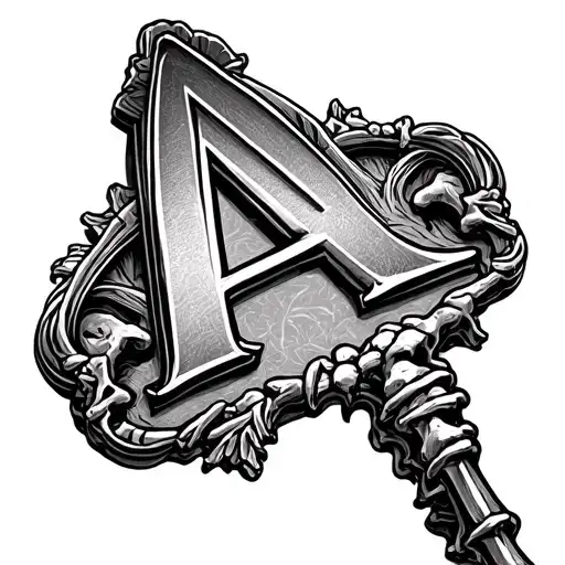 Skeleton Key With Letter A On Top