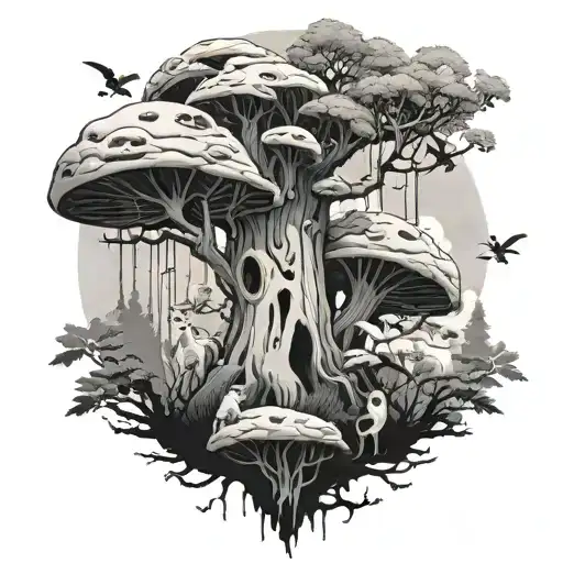 Princess Mononoke Tree Spirits Mushroom Growing