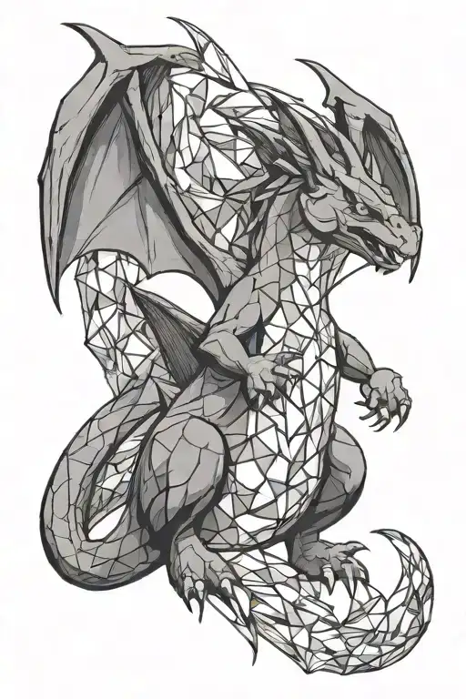 Charizard Diamond Background Black And White
