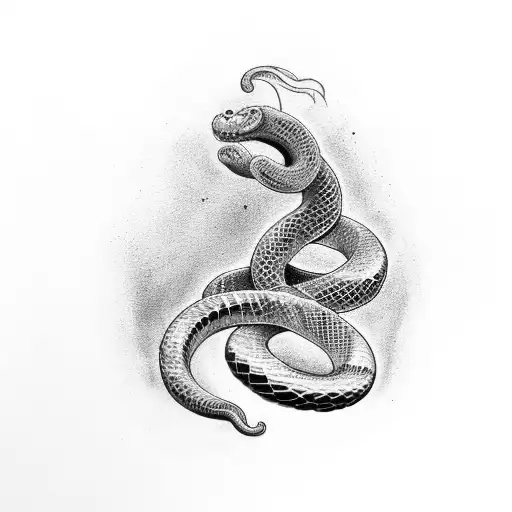 Spiral Snake With Lightning