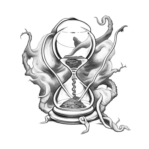 Haunted Hourglass Filled With Smoke
