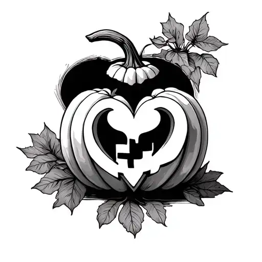 Small Heart And Half A Pumpkin Memorial