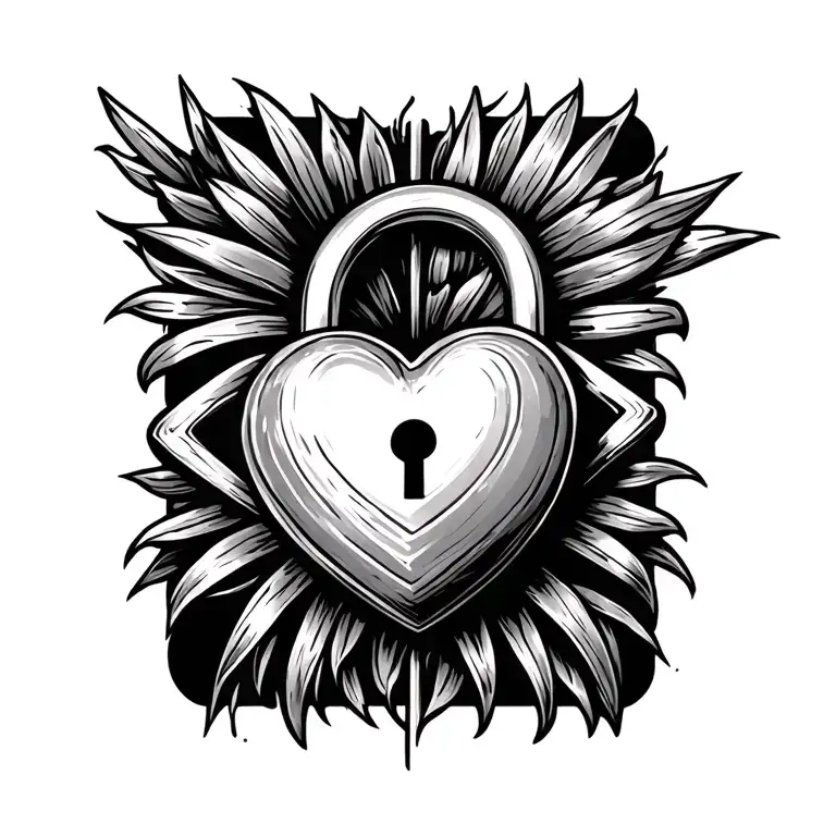 Lock Intertwined With A Heart