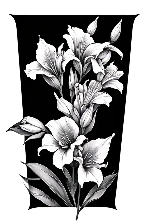 Letter L With Gladiolus Flower