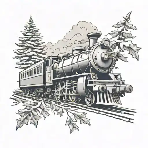 Fine Line Train Under Christmas Tree