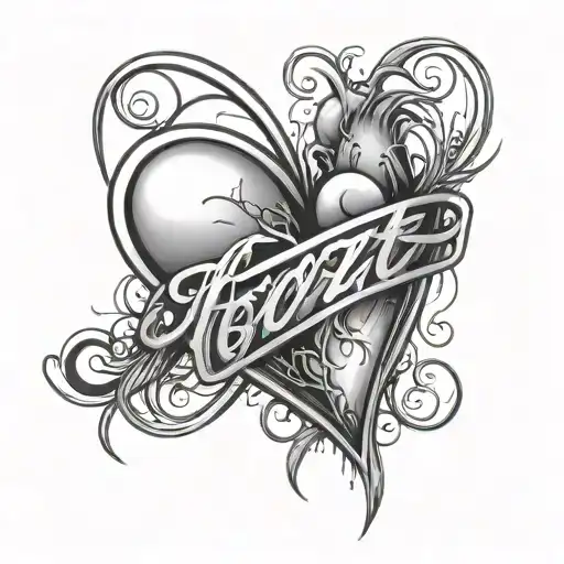 Heart Beat Line With Popz Name Written