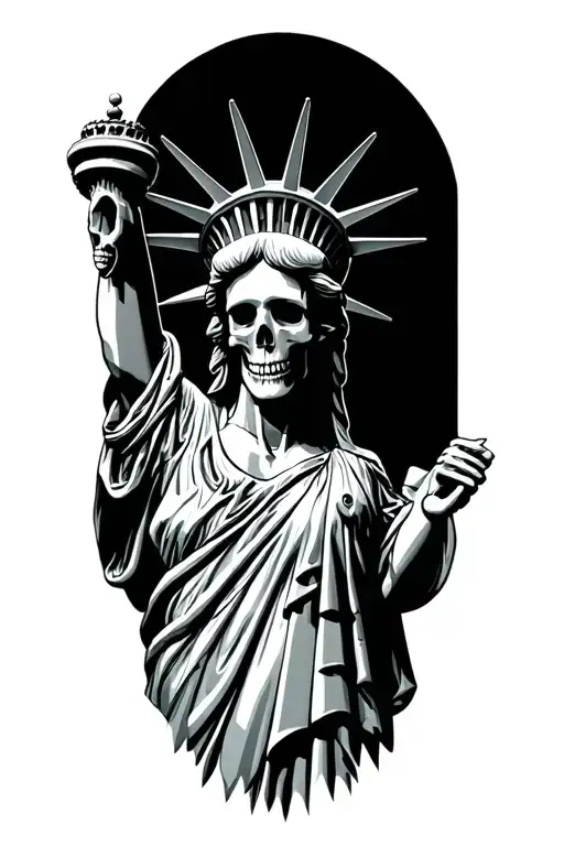 Skeleton Statue Of Liberty