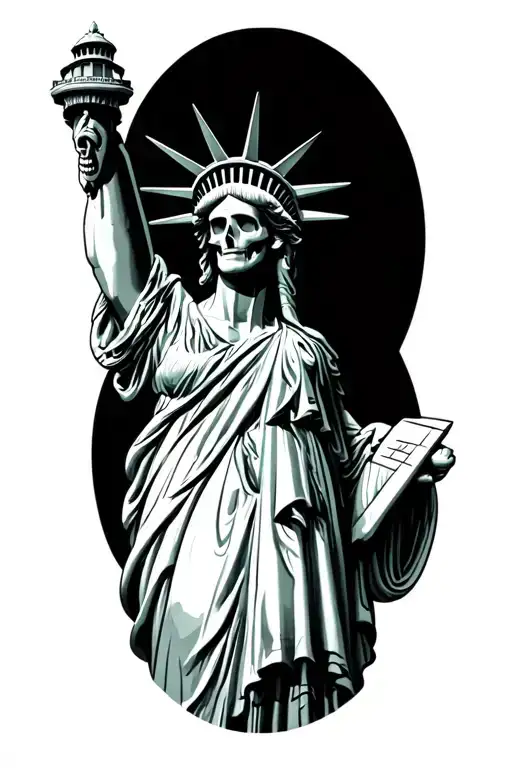 Skeleton Statue Of Liberty
