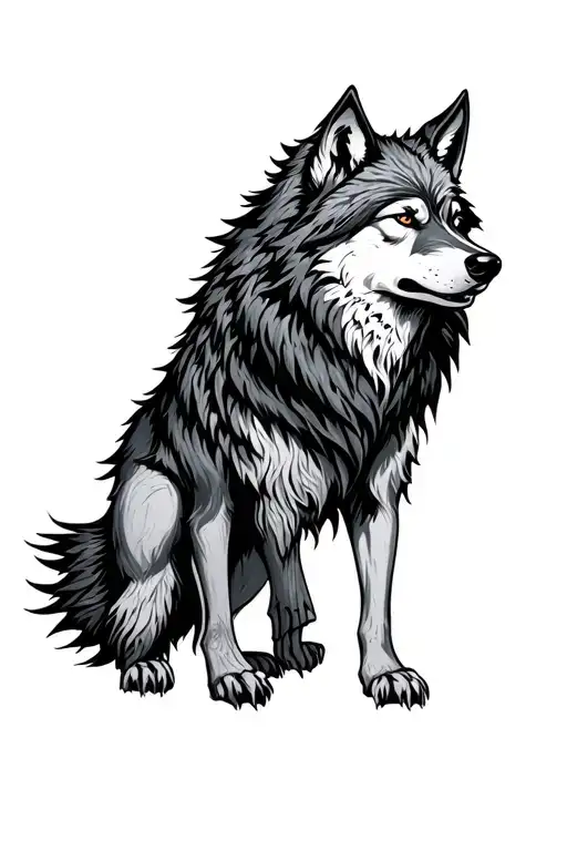Fenrir Norse Full Body Wolf Calm