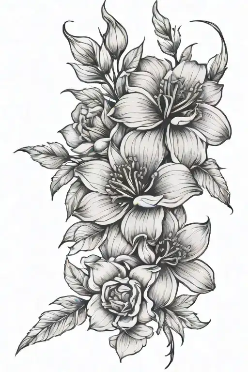 Bouquet Tied January February April October Birth Flower Single Flowers