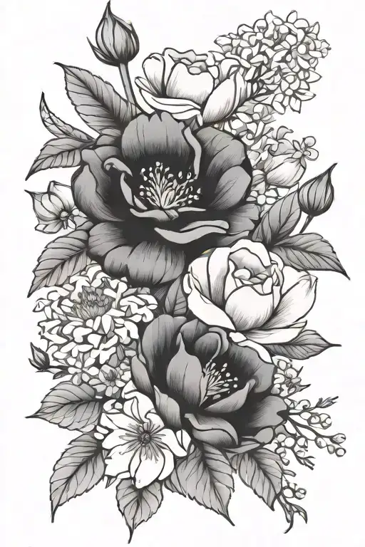 January February April October Birth Flower Bouquet