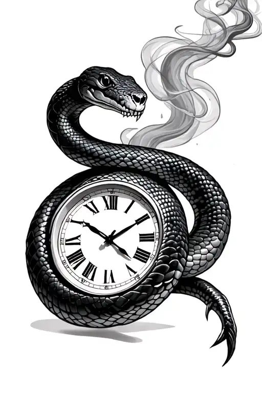 Snake Clock Money Smoke In Background