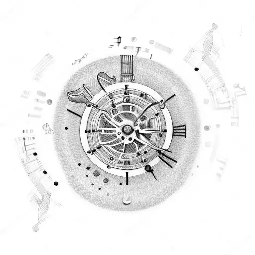 A Clockwork Mechanism With Music Notes As Gears