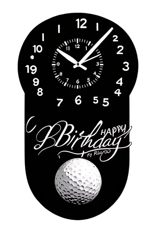 Golf Course Clock Face With Kids Birthday