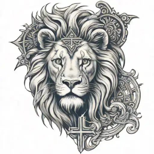 Lion With A Jesus Cross