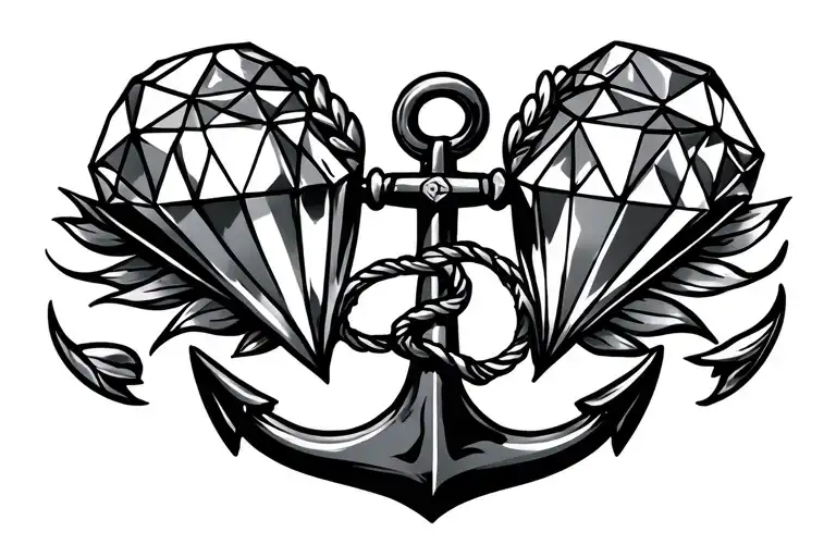 Two Dimonds And An Anchor