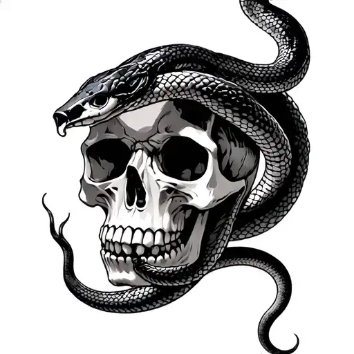 Skull With Snakes