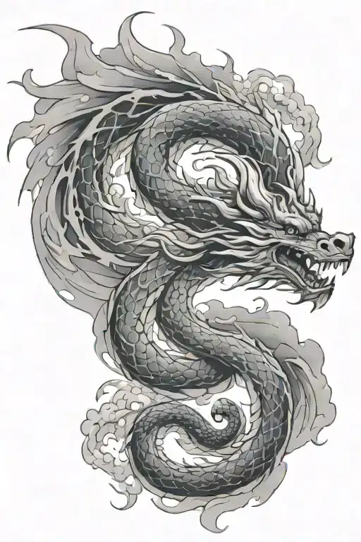 Serpentine Dragon Made Of Clouds