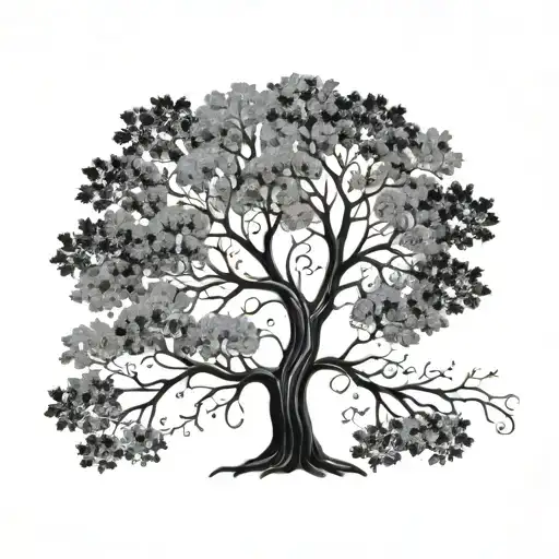 Family Tree With Each Branch Representing