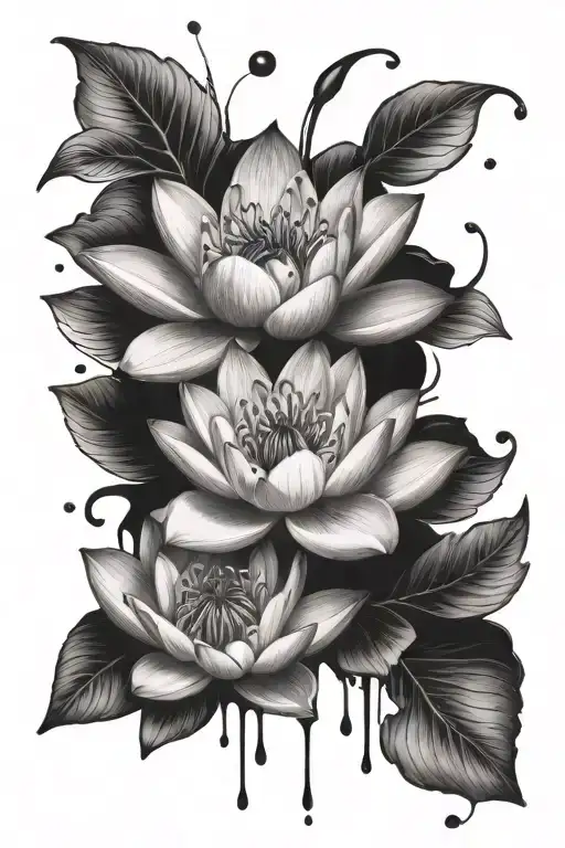 Violet And Water Lilly Flower