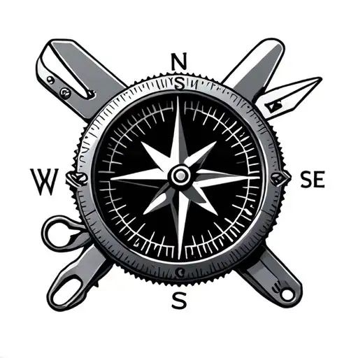 Compass And Swiss Army Knife