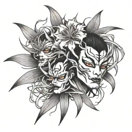 Spider Lilies With The Face Of A Hannya