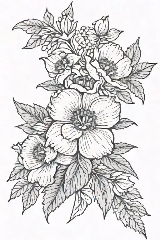 2 April Birth Flower 1 November Linework Bouqet Tied Small