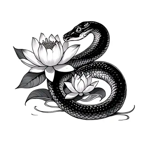 Snake And Lotus
