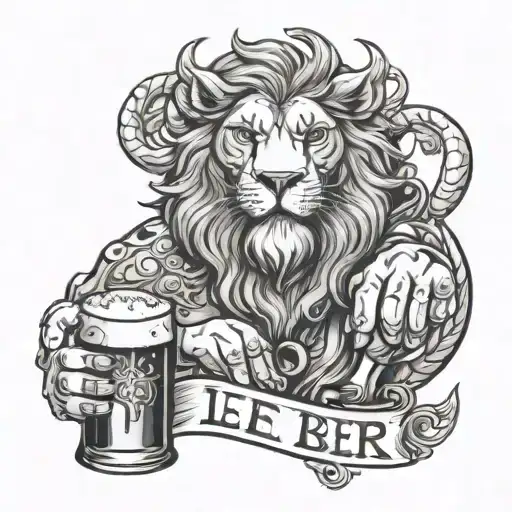 Drinking Beer Leo Zodiac Sign