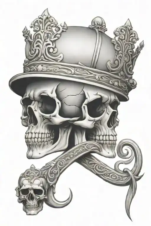 Skull Of King And Queen And Infinity Sign