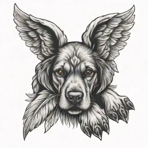Dog Paw With Angel Wings