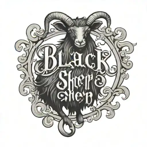 Simple Gothic Script Writing Stating Black Sheep