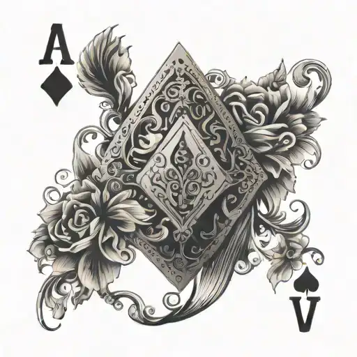 A Nordic Style Ace Coming Out Of A Deck Of Cards