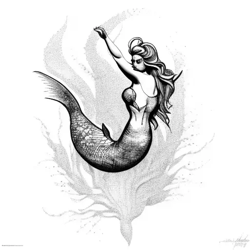 Mermaid With Shadow Leaving Her Body