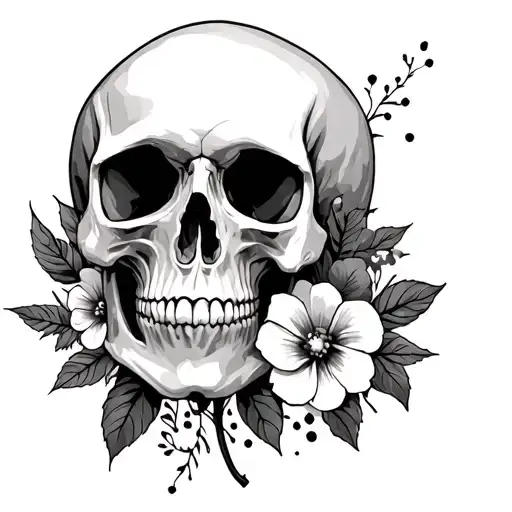 Skull And Flowers
