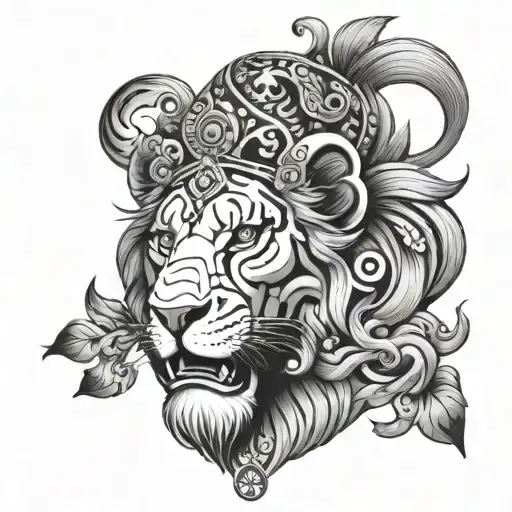 Hari Singh Nalwa And Lion Half Sleeve