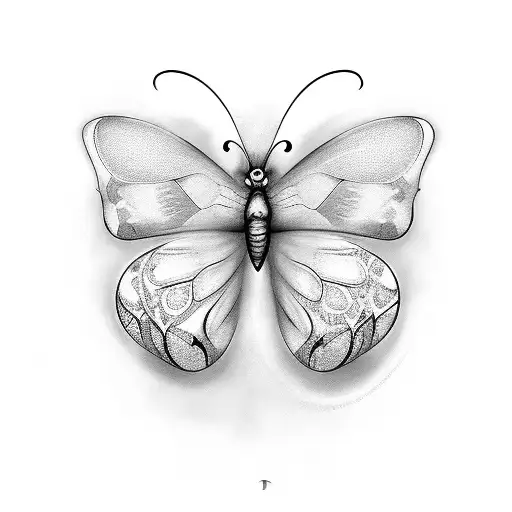 Butterfly With The Letters D O E M In Each Wing
